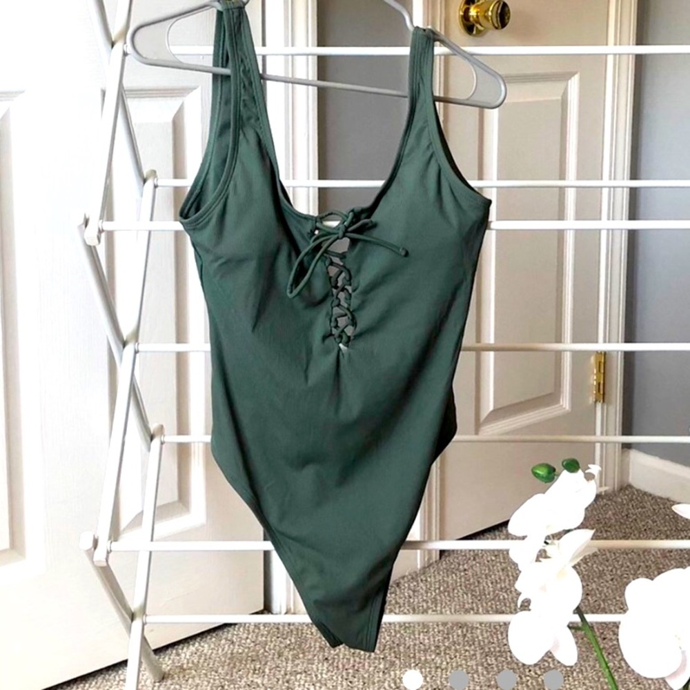 Army green bathing suit